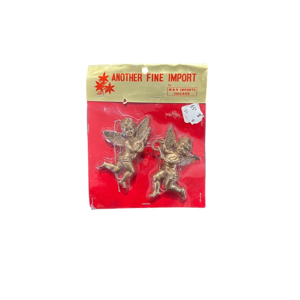 Lot 14 Gold & Ready to Paint Angels Vintage Cherub Ornaments Plastic - Picture 2 of 6